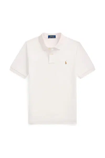Dětská bavlněná polokošile Polo Ralph Lauren bílá barva, 323952431005