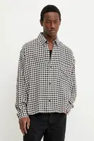 Košile Won Hundred pánská, černá barva, relaxed, s límečkem button-down, 3550-14274