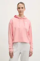 Mikina Puma dámská, růžová barva, s kapucí, s potiskem, 685011