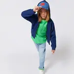 Dětská mikina HUGO tmavomodrá barva, s kapucí, hladká, G00361