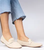 Gemre Beige elegant eco-suede loafers Palmarina