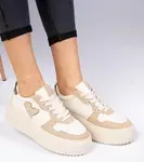 Gemre Brown women's sneakers with a glitter heart Laira