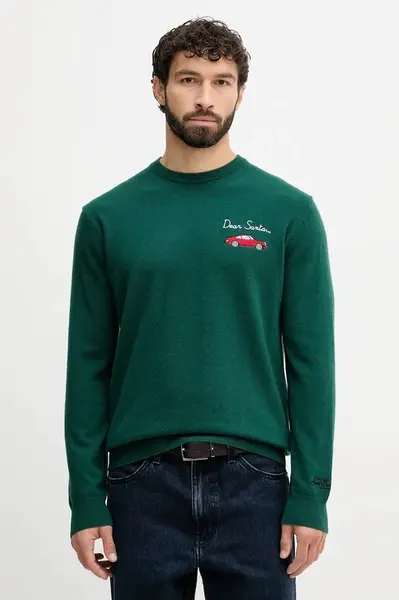 Svetr s příměsí vlny MC2 Saint Barth zelená barva, HER0024