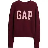 GAP V-FRCH- LOGO SWEATER Dámsky sveter, vínová, veľkosť