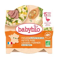 BABYBIO Pastinák s hráškem a farmářskou kachnou 260 g