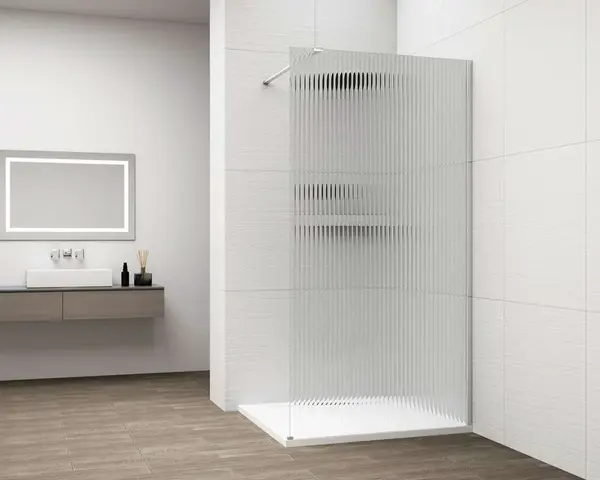 Polysan Esca - Sprchová stena Walk-In 90x210 cm, leštený hliník/sklo Flute ES1390-01