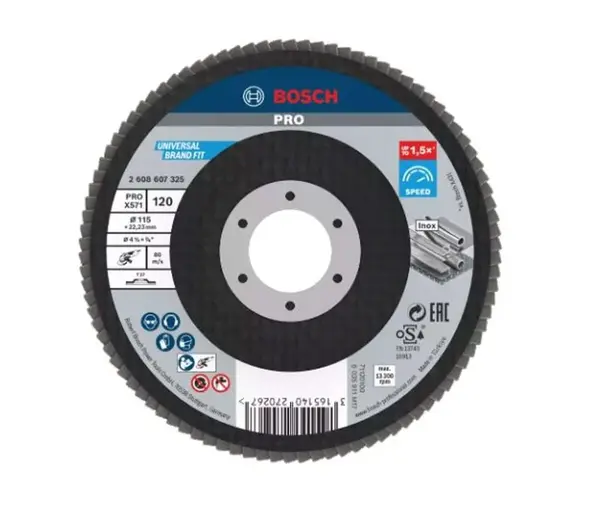 Bosch Príslušenstvo - Lamelový brúsny kotúč na oceľ, P120, priemer 115 mm 2608607325