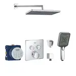 SANITINO - Sprchový set s termostatom a telesom pod omietku Grohe, príslušenstvo kielle, chróm SANI21GKK003