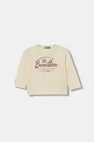 Dětské bavlněné tričko s dlouhým rukávem United Colors of Benetton