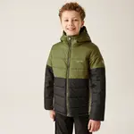 Dětská prošívaná bunda regatta loftshouse viii černá/zelená 158