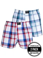 Meatfly pánské boxerky Doug White Red / Blue | Bílá | Velikost S