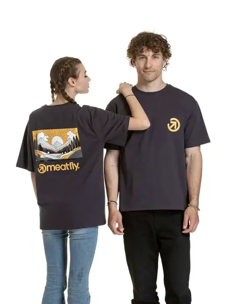 Meatfly unisex tričko Cachuma Grey Mountains | Šedá | Velikost L/XL | 100% bavlna