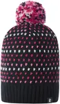 Dětská zimní čepice reima pampula černá/růžová 48-50