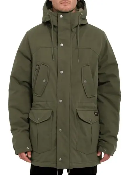 Volcom pánská bunda Starget 5K Parka Military | Maskáč | Velikost XL