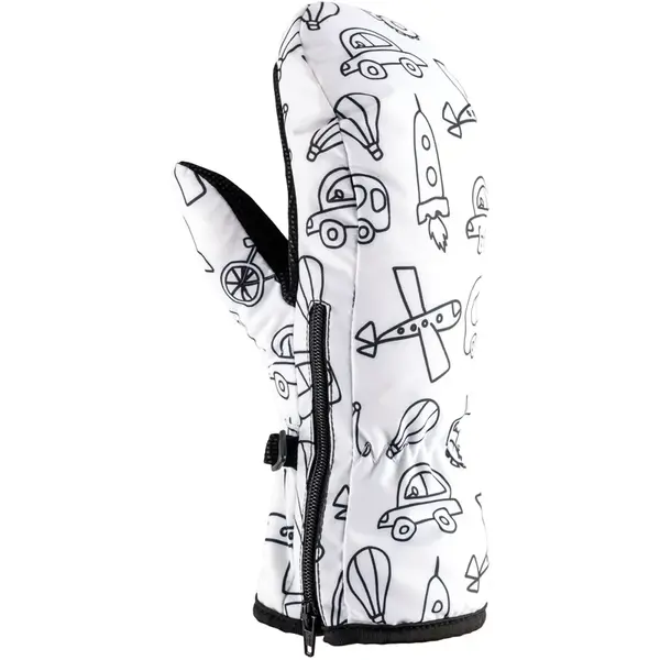 Dětské lyžařské palčáky viking motiv černá 4