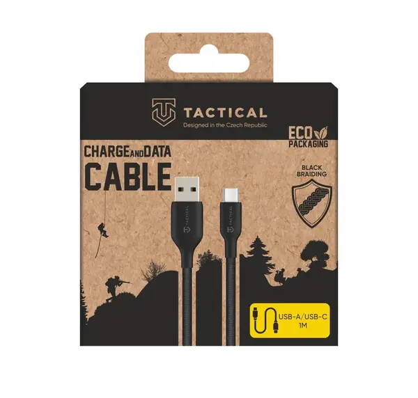 Kabel Tactical Stitch Thread Cable USB-A/USB-C 1m, černá