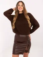 Skirt-IT-SD-FL3019.83-dark brown