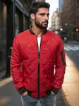 Pánská bunda prošívaná bomber jacket červená Dstreet