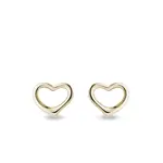 Srdcové náušnice pecky ze žlutého zlata KLENOTA