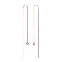 Visací náušnice s bezel diamanty v růžovém zlatě KLENOTA