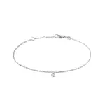 Náramek s provrtaným lab grown diamantem v bílém zlatě KLENOTA