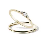 Set prstenů s čirými diamanty ve žlutém zlatě KLENOTA