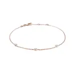 Náramek s bezel diamanty v růžovém zlatě KLENOTA