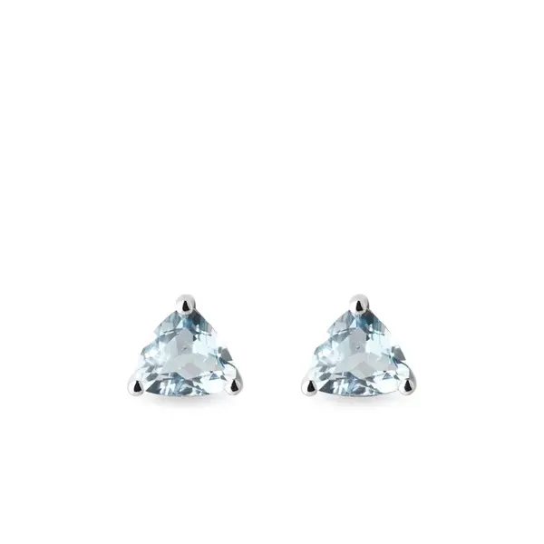 Zlaté náušnice s akvamarínom KLENOTA