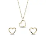 Súprava zlatých diamantových šperkov v tvare srdca KLENOTA