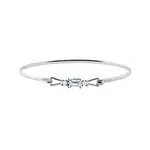 Náramok s akvamarínom a briliantmi z bieleho zlata KLENOTA