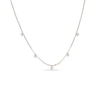 Elegantný náhrdelník z ružového zlata s lab grown diamantmi KLENOTA