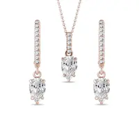 Súprava šperkov z ružového 14k zlata s lab grown diamantmi KLENOTA