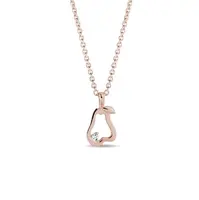 Náhrdelník hruška z ružového zlata KLENOTA