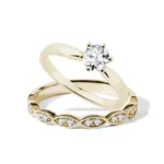 Elegantný snubný a zásnubný prsteň v zlate KLENOTA