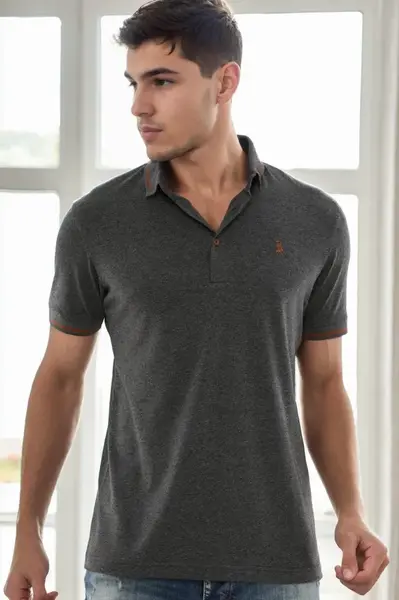 T9586 DEWBERRY MEN'S POLO SHIRT-ANTHRACITE-1