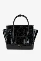 Malá kabelka kufřík s reliéfním vzorem NOBO BAG5800-M20 Černá