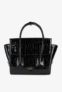 Malá kabelka kufřík s reliéfním vzorem NOBO BAG5800-M20 Černá