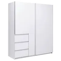 MID.YOU ŠATNÍ SKŘÍŇ S POSUVNÝMI DVEŘM, bílá, 175/205/61,5 cm