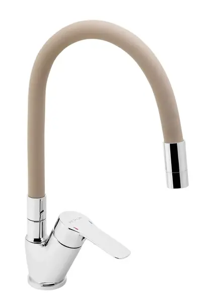 Novaservis Metalia 54 - Dřezová baterie s flexibilním ramenem, béžová/chrom 54014F,0BE