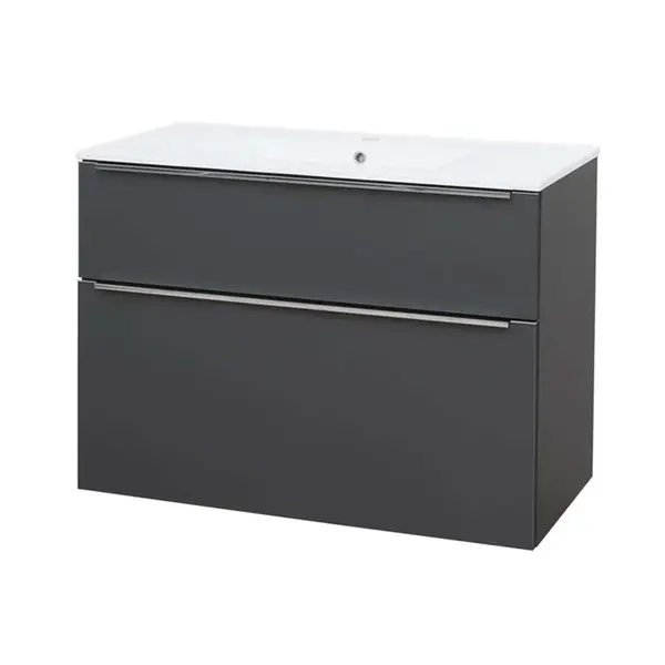 Mereo Mailo - Skříňka s umyvadlem 101x72x48 cm, 2 zásuvky, antracit CN532