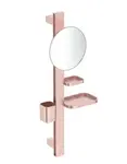 Ideal Standard ALU+ - Kozmetické zrkadlo s poličkou a pohárikom na kefky a pastu, rosé BD589RO