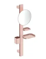 Ideal Standard ALU+ - Kozmetické zrkadlo s poličkou a pohárikom na kefky a pastu, rosé BD589RO