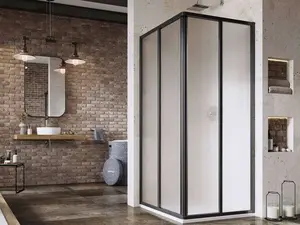 Ravak Supernova - Sprchový kút 90x90 cm, čierna/sklo Grape 14V703O2ZGS