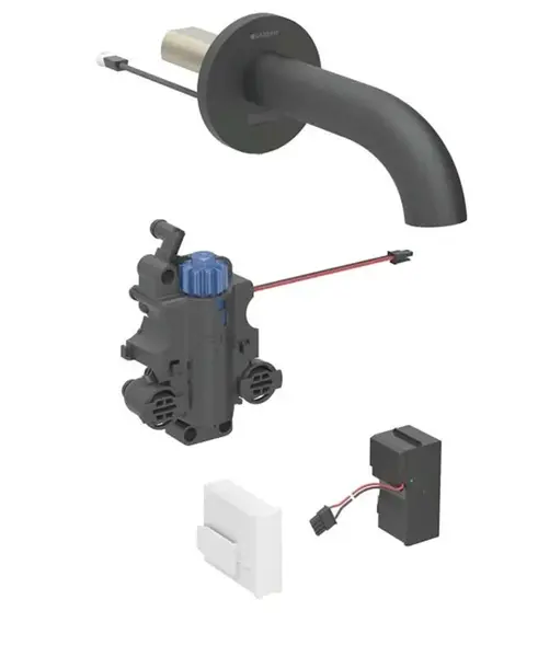 Geberit Piave - Termostatická elektronická umyvadlová baterie pod omítku, síťové napájení, easy to clean, matná černá 116.287.14.1