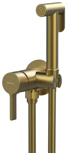 Sapho Iconic - Bidetová baterie podomítková, se sprškou, s tělesem, matná zlatá AF040GB