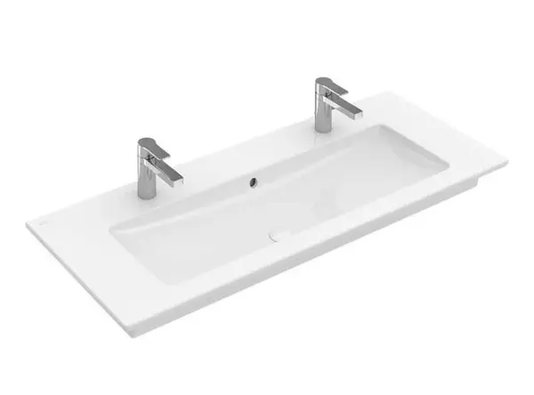 Villeroy & Boch Venticello - Umývadlo nábytkové, 120x50 cm, s prepadom, 2 otvory na batériu, CeramicPlus, alpská biela 4104CKR1