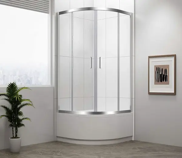 Polysan Selma - Štvrťkruhový sprchový kút 90x90 cm, lesklý hliník/číre sklo MD2516