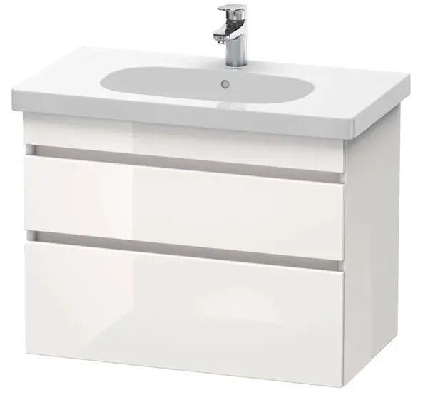 Duravit DuraStyle - Umývadlová skrinka 61x80x45 cm, 2 zásuvky, lesklá biela DS648402222