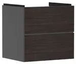 Hansgrohe Xevolos E - Umývadlová skrinka 58x58x48 cm, 2 zásuvky, matná sivá/tmavý dub 54177730