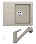Franke Sety - Kuchyňský set G55, granitový dřez BFG 611-62, sahara + baterie FC 9547, sahara 114.0323.819